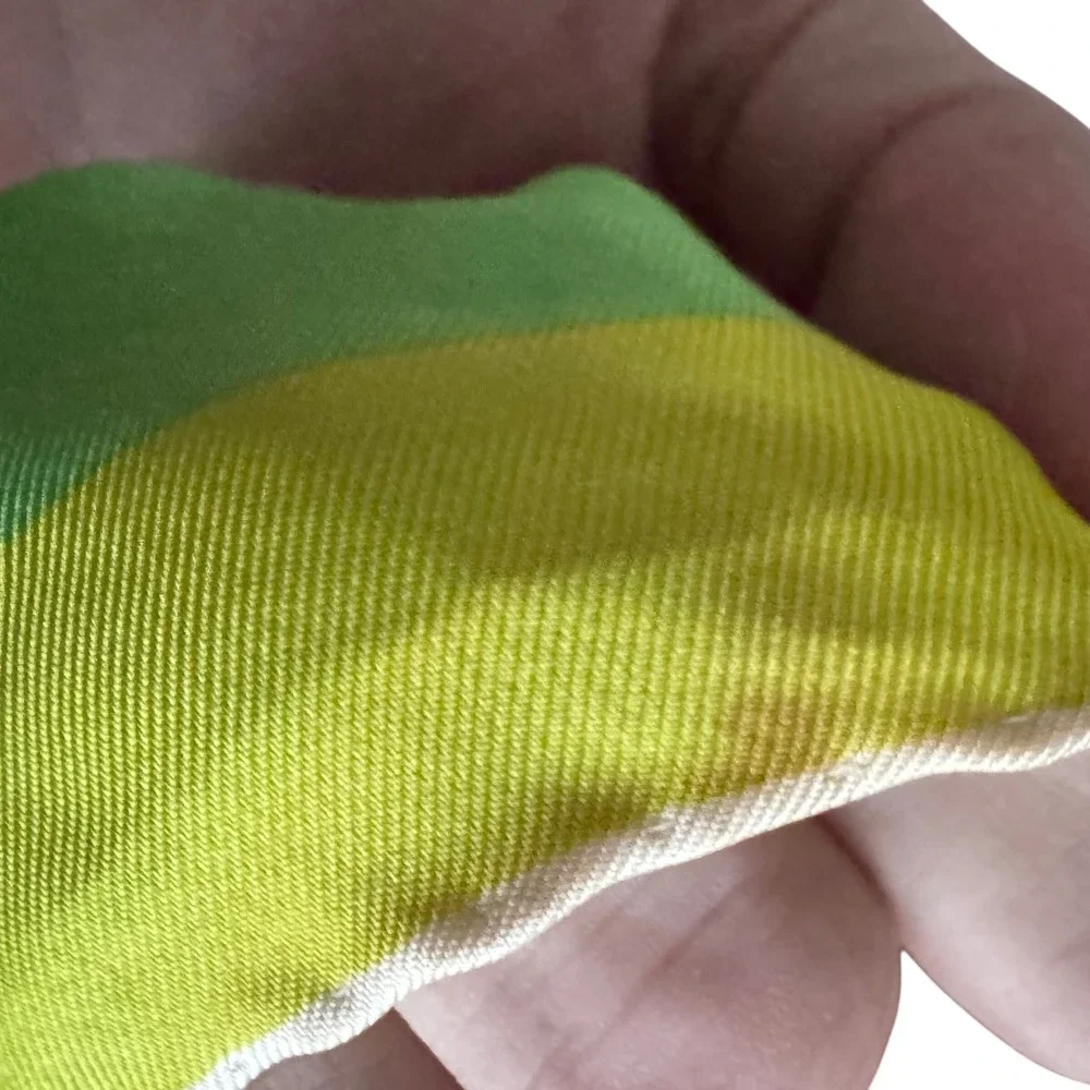 Vintage Vera Neumann Scarf Green Yellow Floral Print‎ Square 23